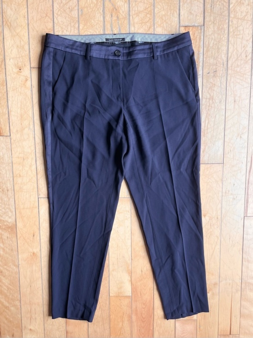 Luisa Cerano Lightweight Tailored Dark Navy Blue Dress Trousers Pants Size 14